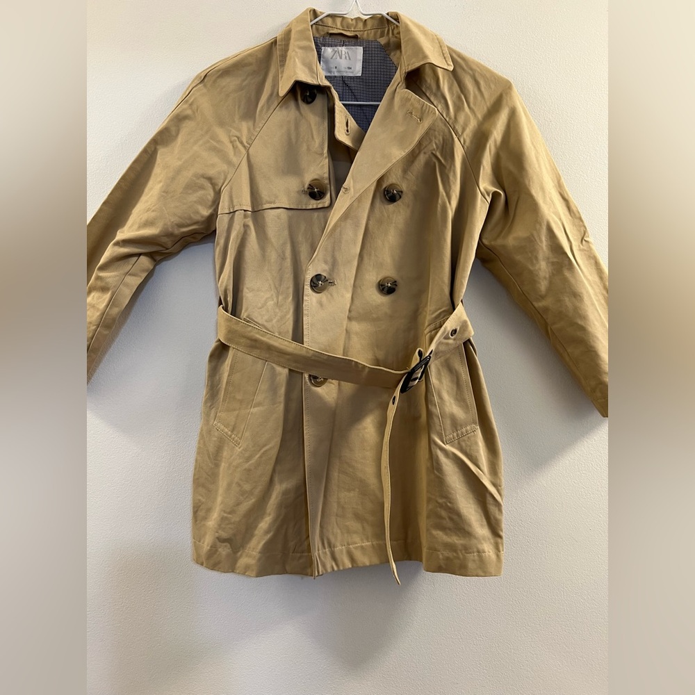 Zara Kids Unisex Belted Trench Coat - Picture 8 of 14